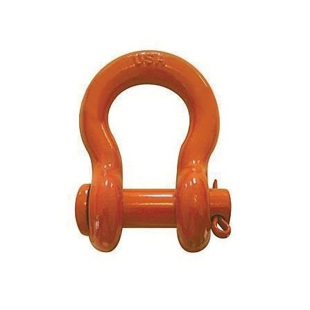 Cm Anchor Shackle, 125 Ton Load, 1 In, 113 In Round Pin, Orange Powder Coated M354AP